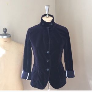J Crew blue velvet blazer size 8